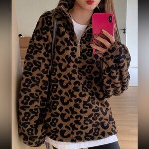 Donated: Leopard Print Fleece Pullover - donating 5/7